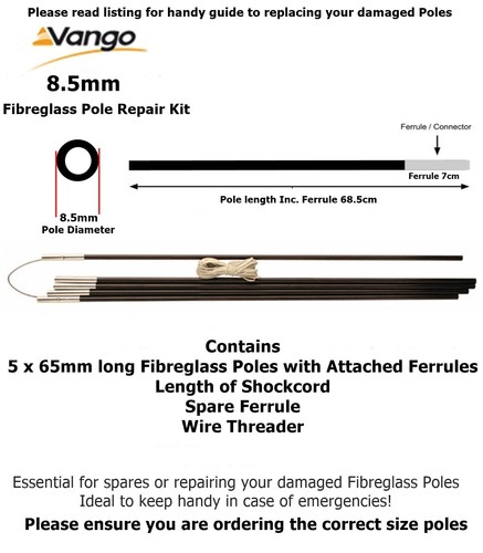 Vango fibreglass pole repair - vango,