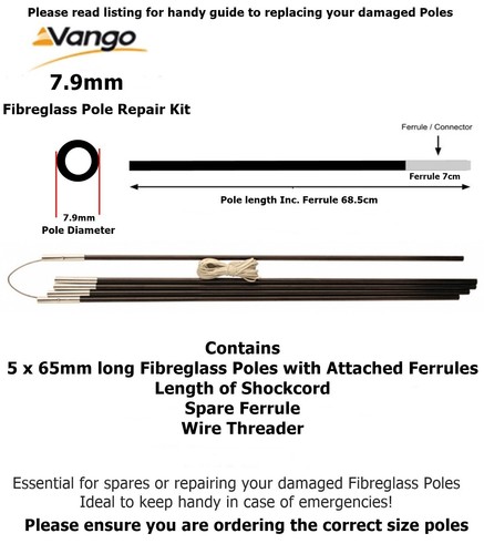 Vango fibreglass pole repair - vango,