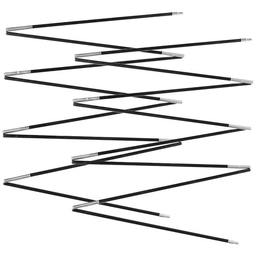 Black fiberglass tent - tent, poles